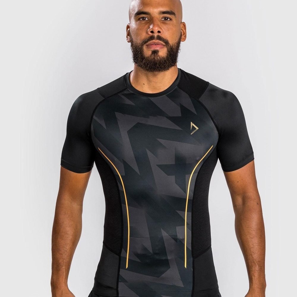 Rash Guard Short Sleeves Black Gold