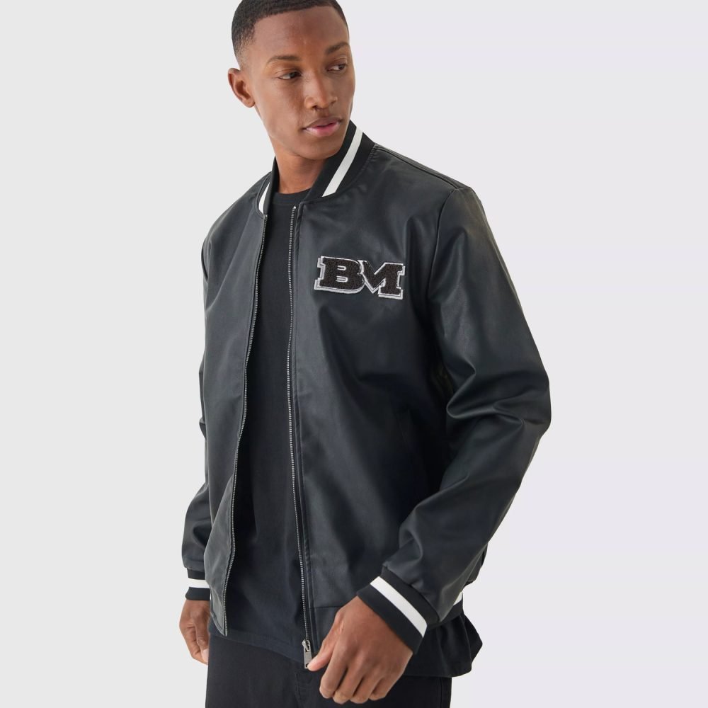 PU Badge Varsity Jacket