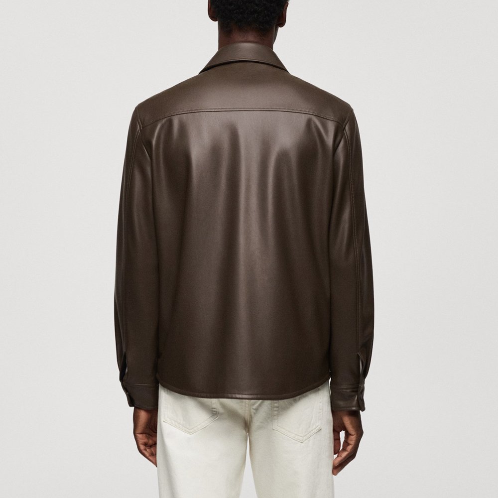 Leather-effect overshirt